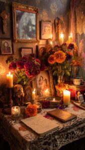 marigold dia de los muertos ofrenda